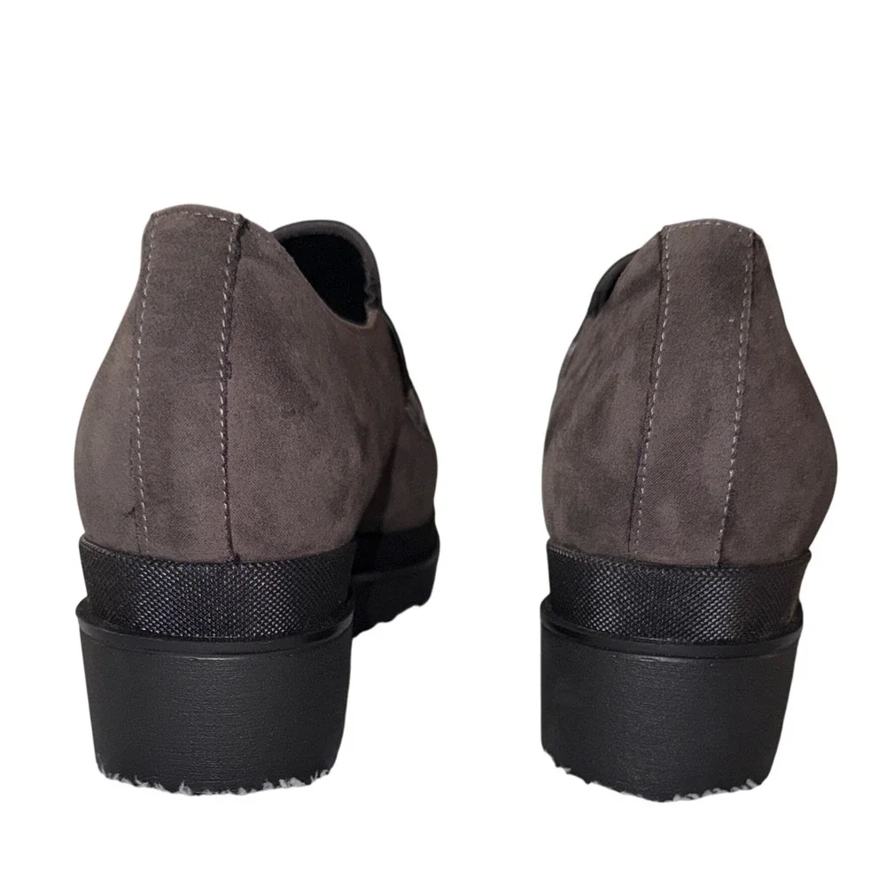 ATELIERS Herald Women's Suede Loafers Platform Block Heel Slip‎ On Shoes sz 8